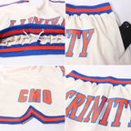 Custom Cream Orange-Royal Authentic Throwback Basketball Shorts photo 3