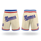 Custom Cream Royal-Red Authentic Throwback Basketball Shorts