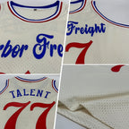 Custom Cream Red-Royal Authentic Throwback Basketball Jersey photo 2