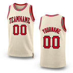 Custom Cream Red-Black Authentic Throwback Basketball Jersey
