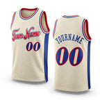 Custom Cream Royal-Red Authentic Throwback Basketball Jersey