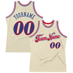 Custom Cream Royal-Red Authentic Throwback Basketball Jersey photo 1