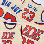 Custom Cream Royal-Red Authentic Throwback Basketball Jersey photo 4