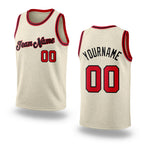 Custom Cream Red-Black Authentic Throwback Basketball Jersey