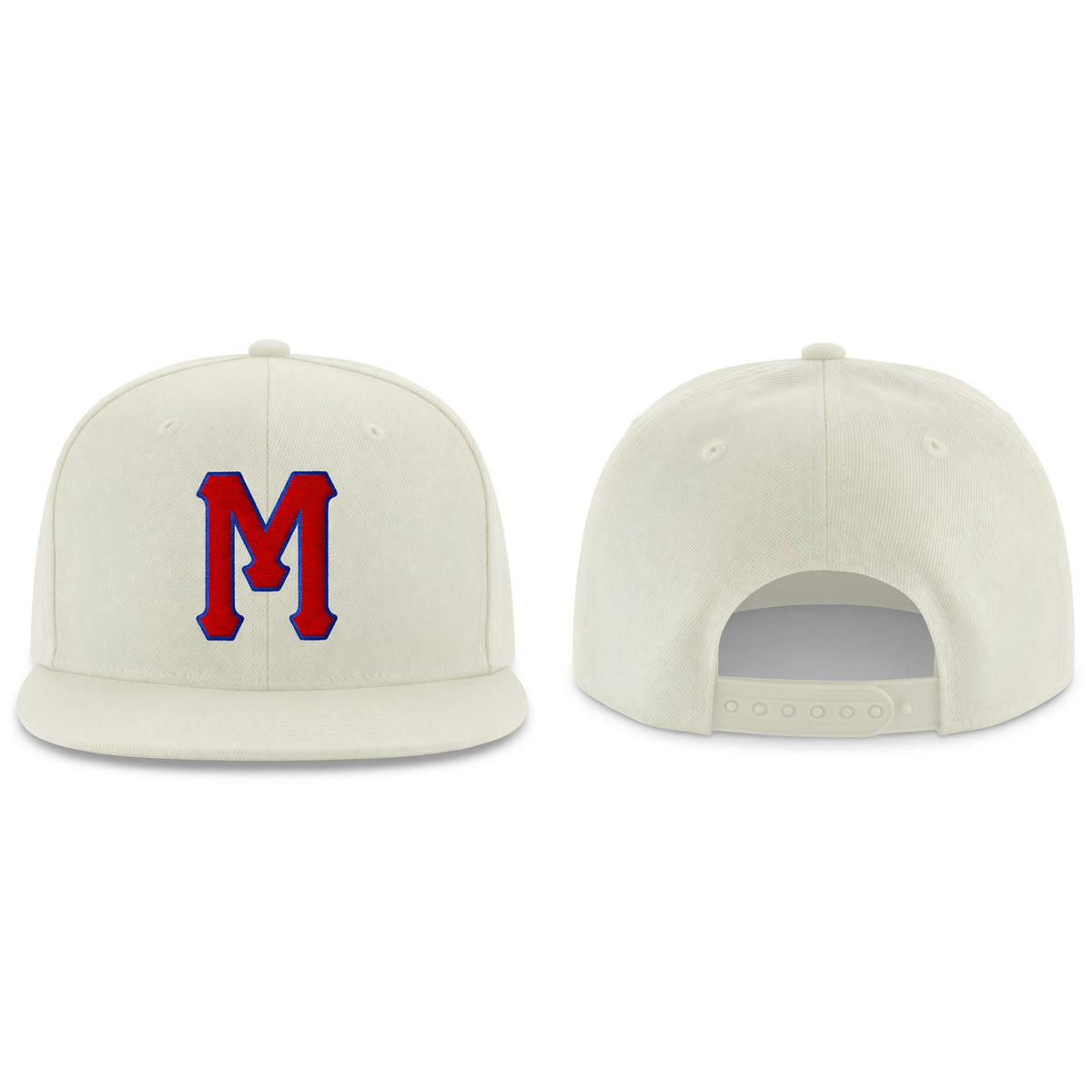 Custom Cream Red-Royal Stitched Adjustable Snapback Hat