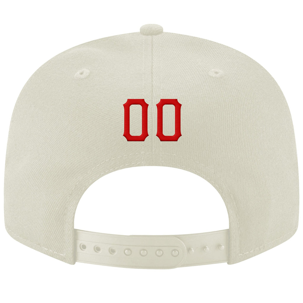 Custom Cream Red-Royal Stitched Adjustable Snapback Hat photo 3