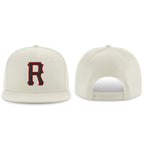 Custom Cream Black-Red Stitched Adjustable Snapback Hat