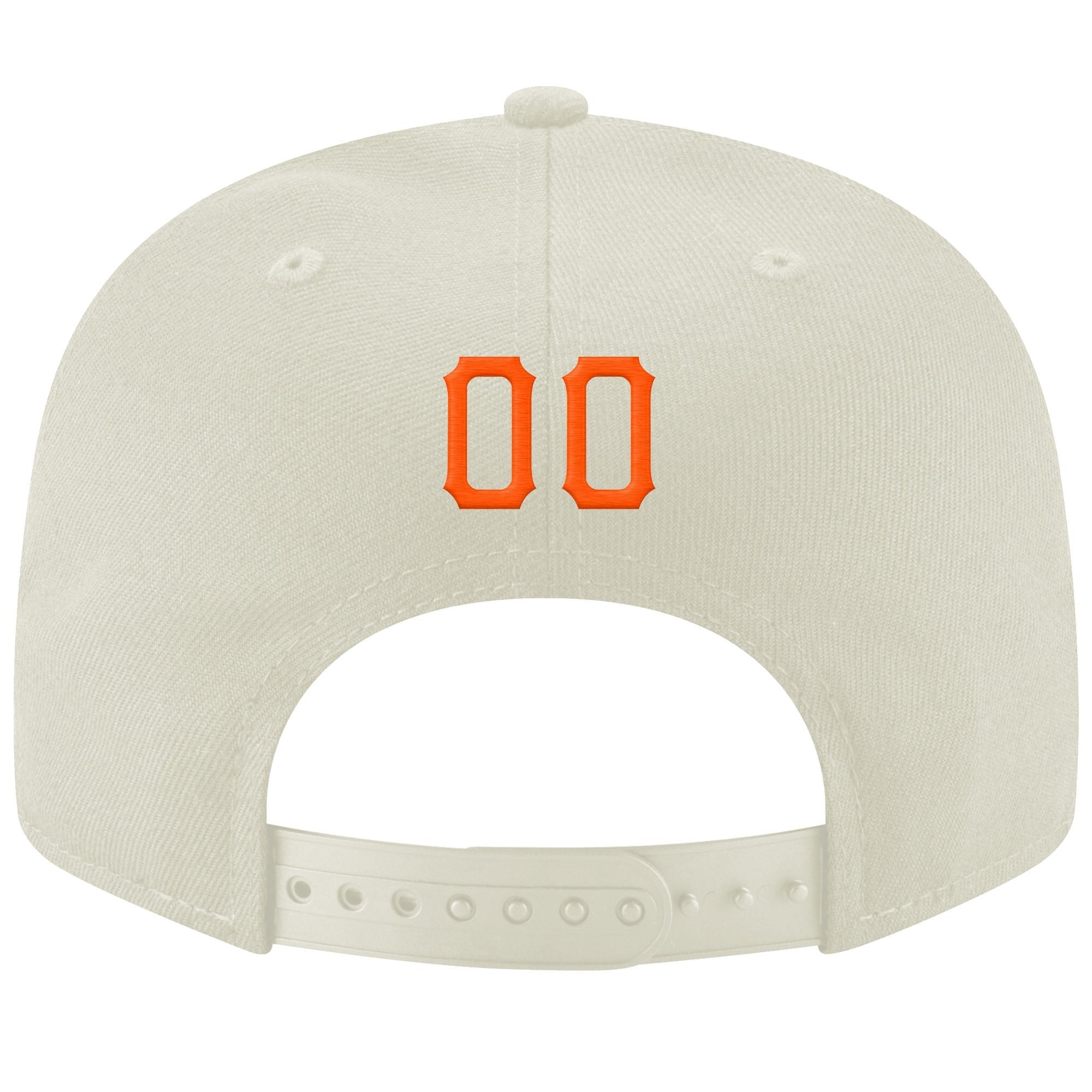 Custom Cream Orange-Black Stitched Adjustable Snapback Hat photo 3