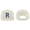 Custom Cream Navy-Gray Stitched Adjustable Snapback Hat
