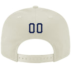 Custom Cream Navy-Gray Stitched Adjustable Snapback Hat photo 3