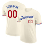 Custom Cream Red-Royal Performance T-Shirt photo 1