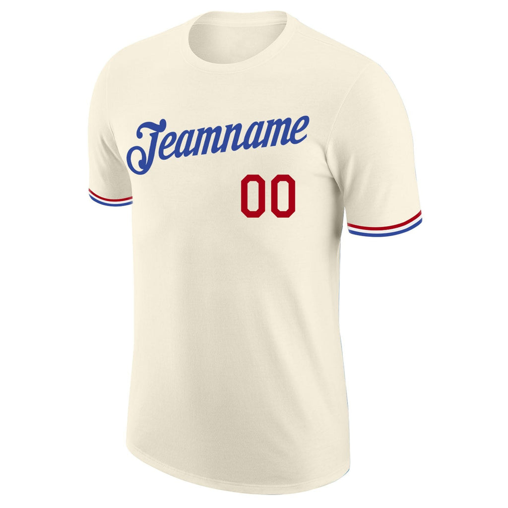 Custom Cream Red-Royal Performance T-Shirt photo 2