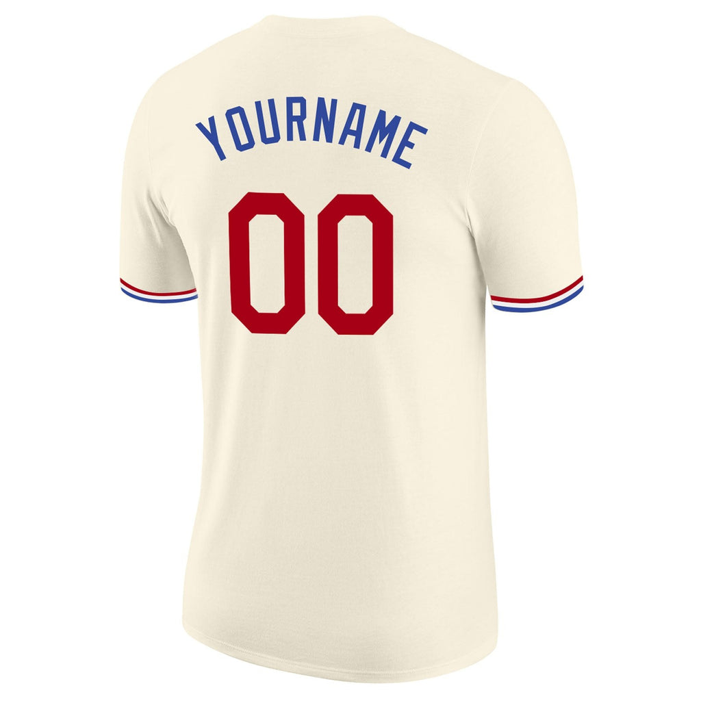 Custom Cream Red-Royal Performance T-Shirt photo 3