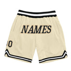 Custom Cream Black-Old Gold Authentic Throwback Basketball Shorts photo 1