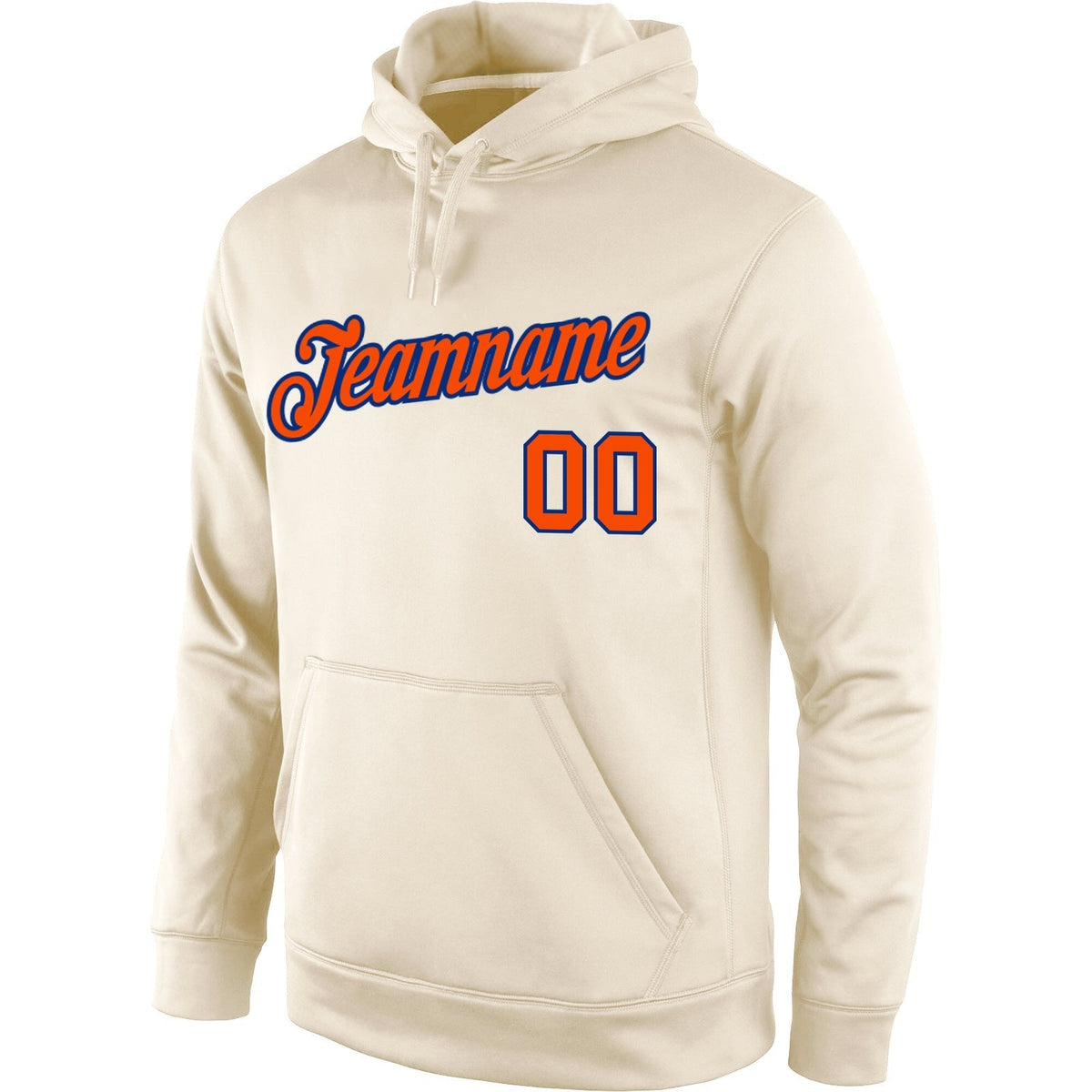 Custom Stitched Cream Orange-Royal Sports Pullover Sweatshirt Hoodie photo 2