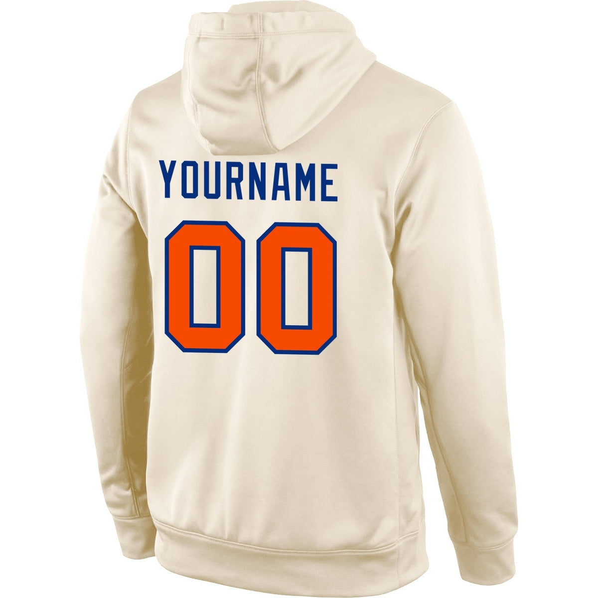 Custom Stitched Cream Orange-Royal Sports Pullover Sweatshirt Hoodie photo 3