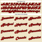Custom Cream Black Pinstripe Red-Black Authentic Basketball Jersey photo 2