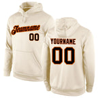 Custom Stitched Cream Black-Orange Sports Pullover Sweatshirt Hoodie