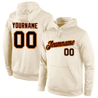 Custom Stitched Cream Black-Orange Sports Pullover Sweatshirt Hoodie photo 1