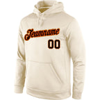 Custom Stitched Cream Black-Orange Sports Pullover Sweatshirt Hoodie photo 2