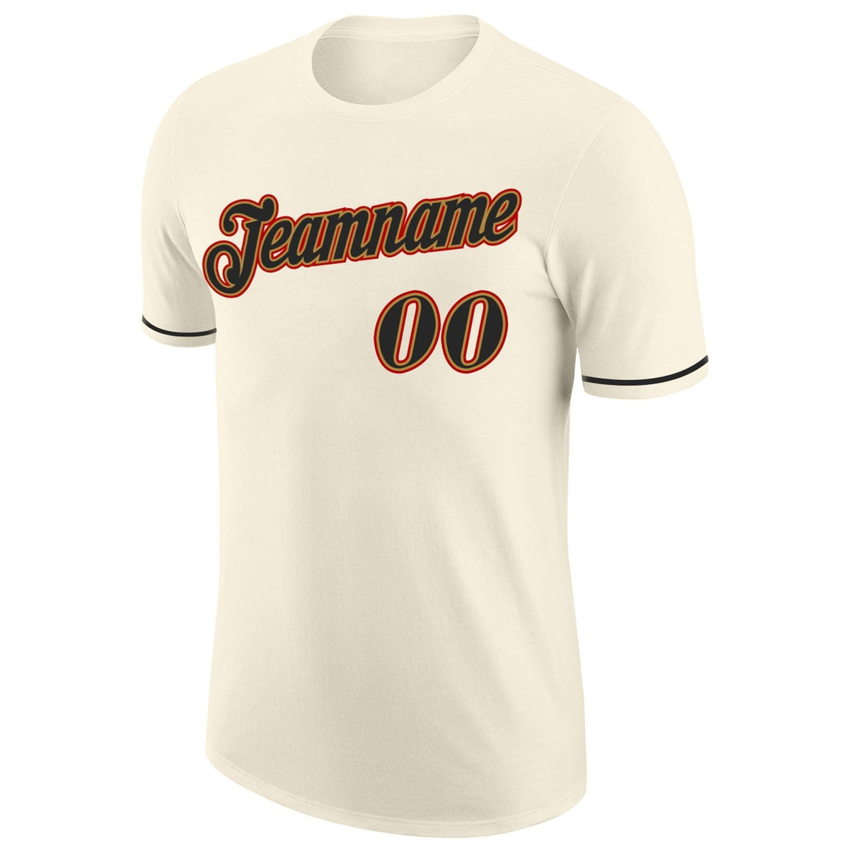 Custom Cream Black-Old Gold Performance T-Shirt photo 4