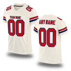 Custom Cream Red-Navy Mesh Authentic Football Jersey