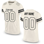 Custom Cream Cream-Black Mesh Authentic Football Jersey