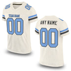 Custom Cream Light Blue-Steel Gray Mesh Authentic Football Jersey