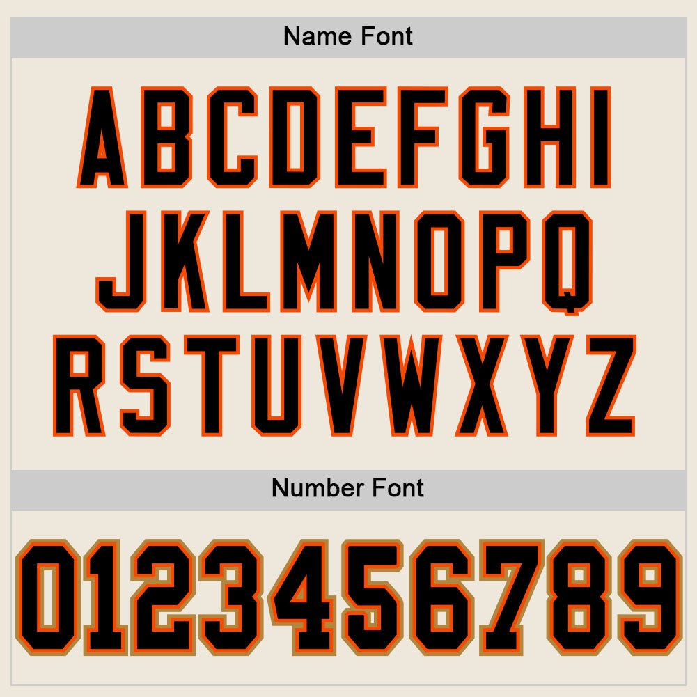 Custom Cream Black-Orange Mesh Authentic Football Jersey photo 3