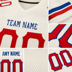 Custom Cream Red-Royal Mesh Authentic Football Jersey detail