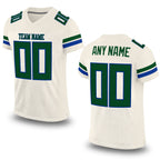 Custom Cream Green-Royal Mesh Authentic Football Jersey