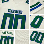 Custom Cream Green-Royal Mesh Authentic Football Jersey detail
