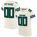 Custom Cream Green-Royal Mesh Authentic Football Jersey photo 1