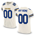 Custom Cream Royal-Gold Mesh Authentic Football Jersey