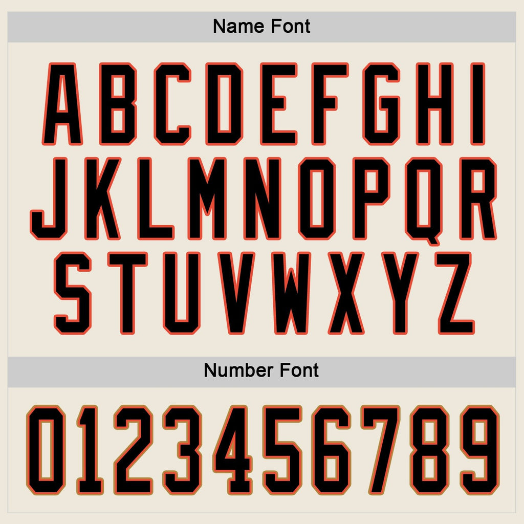 Custom Cream Black-Orange Hockey Jersey photo 2