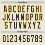 Custom Cream Navy-Gold Hockey Jersey photo 2