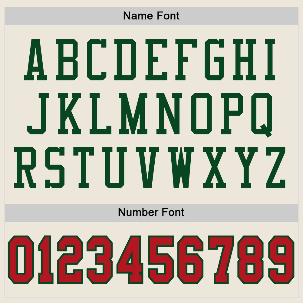 Custom Cream Red-Green Mesh Authentic Football Jersey photo 3