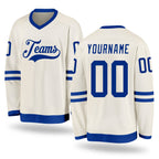 Custom Cream Royal Hockey Jersey