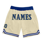 Custom Cream Royal-Gold Authentic Throwback Basketball Shorts photo 1