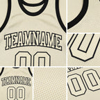 Custom Cream Cream-Black Authentic Throwback Basketball Jersey detail
