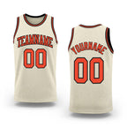Custom Cream Orange-Black Authentic Throwback Basketball Jersey