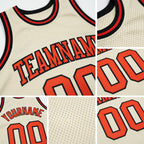 Custom Cream Orange-Black Authentic Throwback Basketball Jersey detail