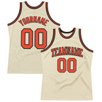Custom Cream Orange-Black Authentic Throwback Basketball Jersey photo 1