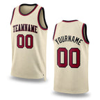 Custom Cream Maroon-Black Authentic Throwback Basketball Jersey