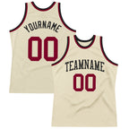 Custom Cream Maroon-Black Authentic Throwback Basketball Jersey photo 1