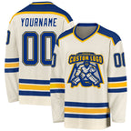 Custom Cream Royal-Gold Hockey Jersey photo 1