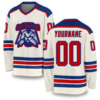 Custom Cream Red-Royal Hockey Jersey