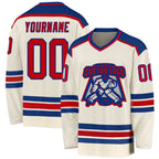 Custom Cream Red-Royal Hockey Jersey photo 1