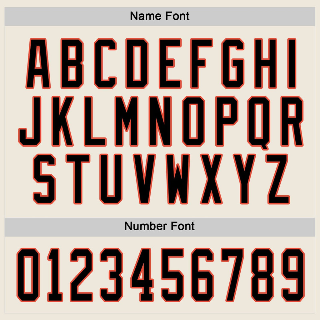 Custom Cream Black-Orange Hockey Jersey photo 3