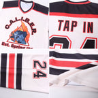 Custom Cream Black-Red Hockey Jersey photo 4